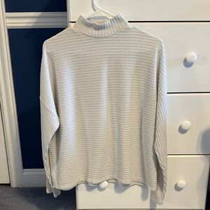 Forever 21 Cream Ribbed Turtleneck Sweater